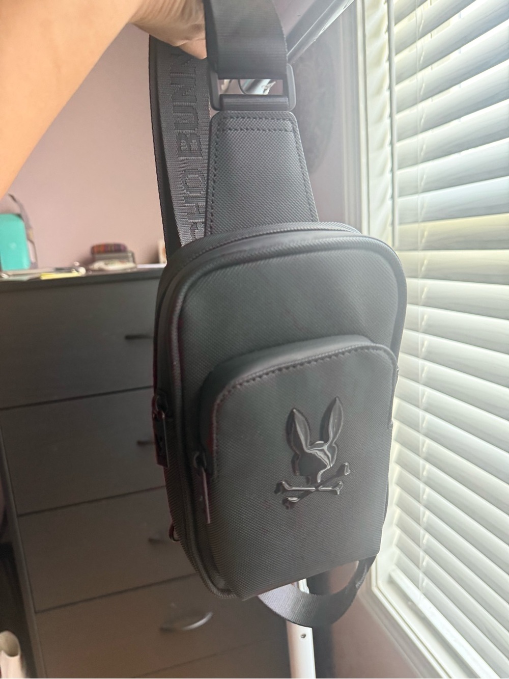 Psycho Bunny Black Crossbody Sling Bag